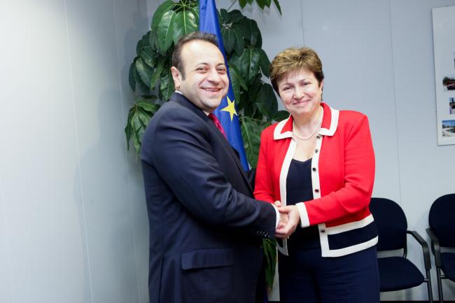Avrupa Birliği Bakanı ve Başmüzakereci Sayın Egemen Bağış ve Uluslararası İşbirliği, İnsani Yardım ve Kriz Müdahale Konularından Sorumlu Avrupa Komisyonu Üyesi Kristalina Georgieva