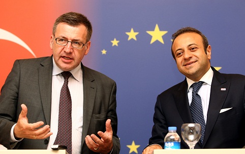  Belgium's Deputy Prime Minister and Minister of Foreign Affairs Steven Vanackere, Minister for EU Affairs and Chief Negotiator Egemen Bagis