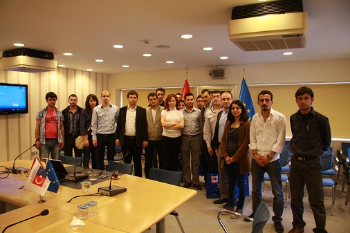 Students of Ege University Social Research Club and Coordinator of Directorate of Research and Documentation Baþak İlisulu 