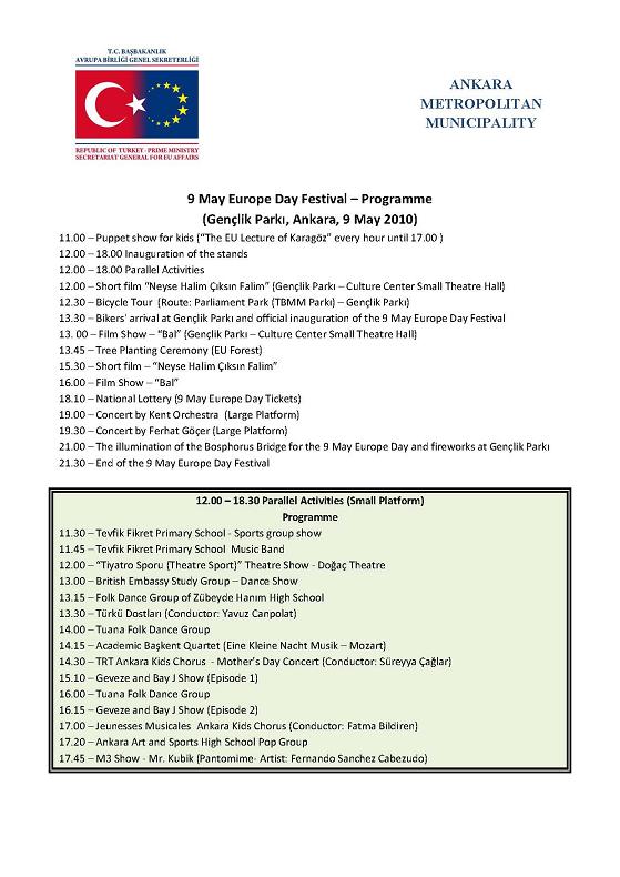 9 May Europe Day in Ankara Youth Park